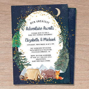Invitation Baby shower Rustic Camping Adventure Couples