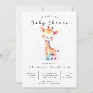 Invitation Baby shower Rustic Online Giraffe