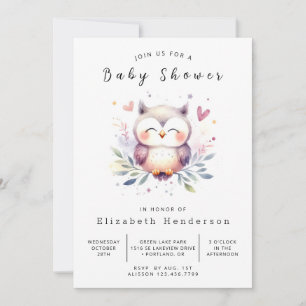 Invitation Baby shower Rustic Online Owl