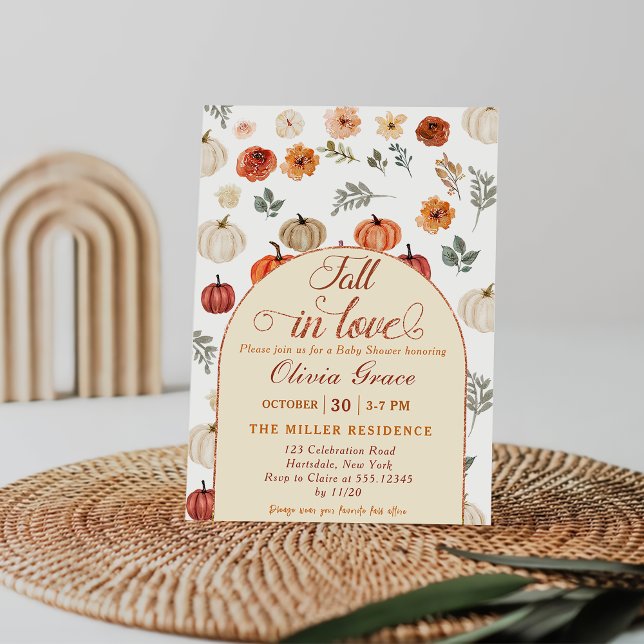 Invitation Baby-Shower Rustique à Thème Citrouille d'Automne  (Créateur téléchargé)