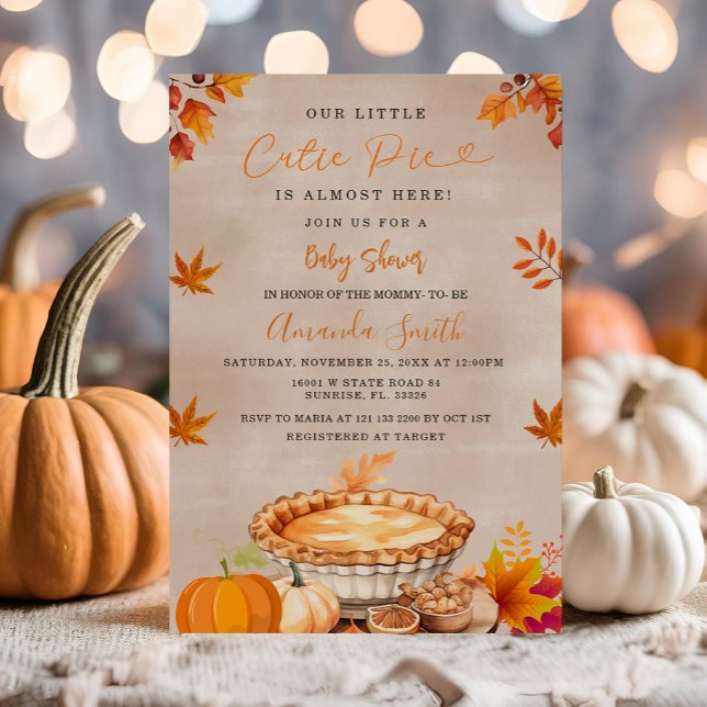Invitation Baby shower Rustique Automne Un Petit Cutie Pie (Créateur téléchargé)