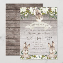 Baby shower rustique Brown et blanc lapin lapin la