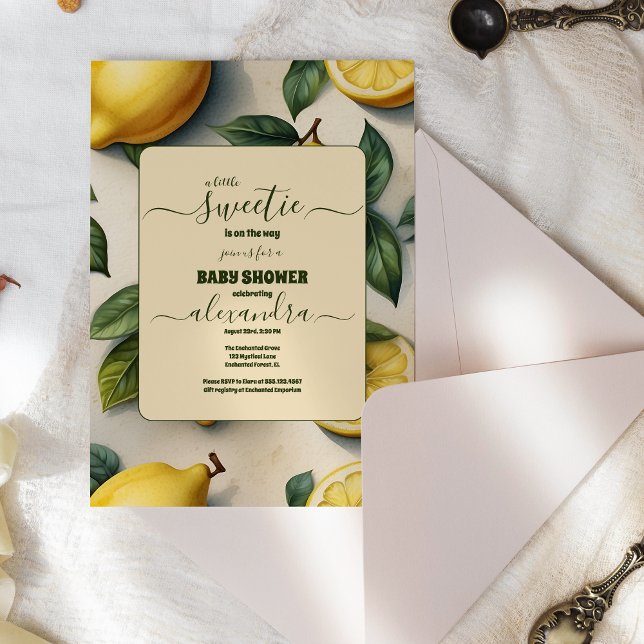 Invitation Baby shower rustique Citrus Lemon Orchard (Créateur téléchargé)