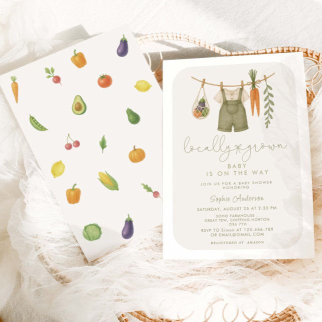 Invitation Baby shower rustique cultivé localement (Créateur téléchargé)