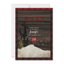 Baby shower rustique de bison de bûcheron à plat