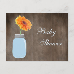 Invitation Baby shower rustique de marguerite de pot et de