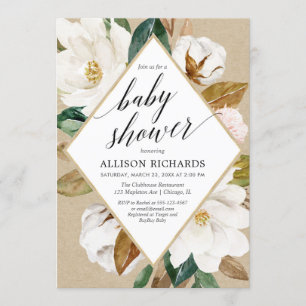 Invitation Baby shower rustique de papier d'emballage de