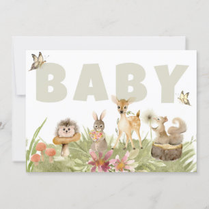 Invitation ** Baby shower Rustique des animaux forestiers