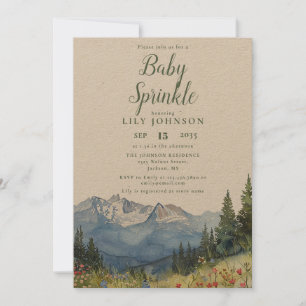 Invitation Baby shower rustique en aquarelle