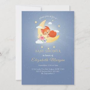 Invitation Baby shower rustique en bois de Little Fox