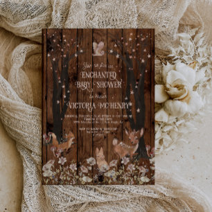 Invitation Baby shower rustique enchanté