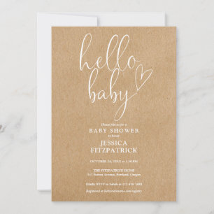 Invitation Baby Shower Rustique Kraft pour Bébé To
