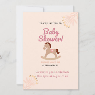 Invitation Baby shower rustique | Modèle modifiabl