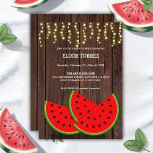 Invitation Baby shower Rustique moderne Watermelon Slices