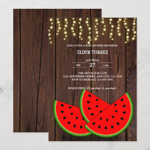 Invitation Baby shower Rustique moderne Watermelon Slices