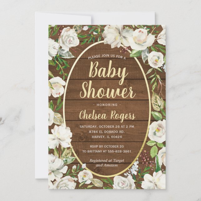 Invitation Baby shower rustique Neutre Pour Les Sexes (Devant)