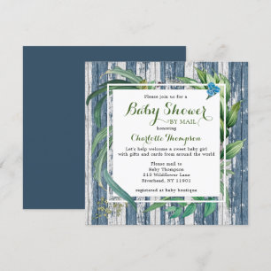 Invitation Baby shower Rustique Par Mail Aquarelle Vert Flora
