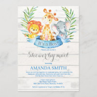 Baby shower rustique Safari Jungle Boy par mail