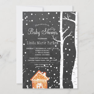 Invitation Baby shower rustique sur le thème du tableau noir 