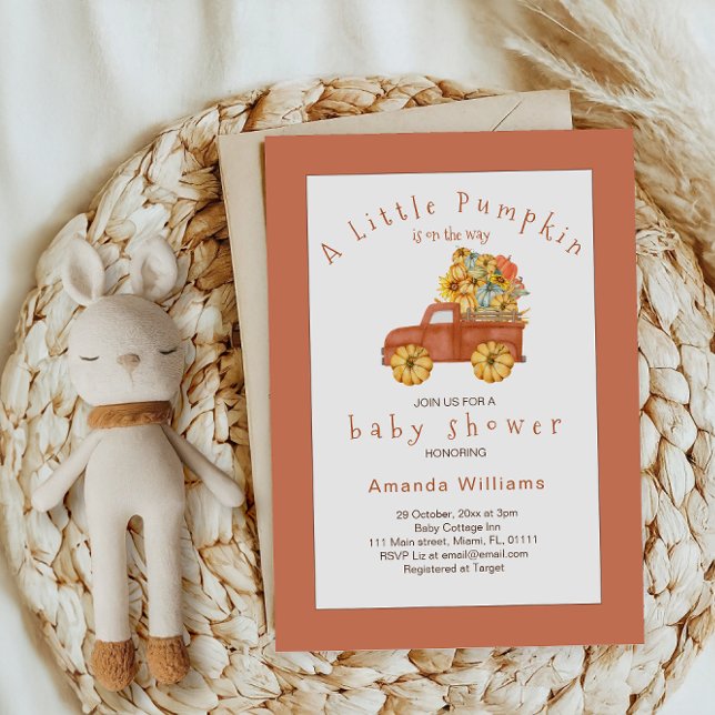 Invitation Baby Shower Rustique Terracotta d'Automne (Créateur téléchargé)
