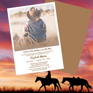 Invitation Baby shower rustique Western Cowboy