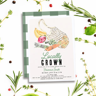 Invitation Baby-Shower Sac Marché Local Baby Shower