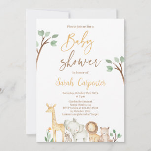 Invitation Baby shower Safari