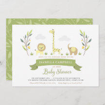 Invitation Baby shower Safari