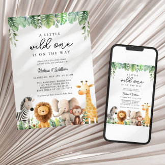 Invitation Baby shower Safari