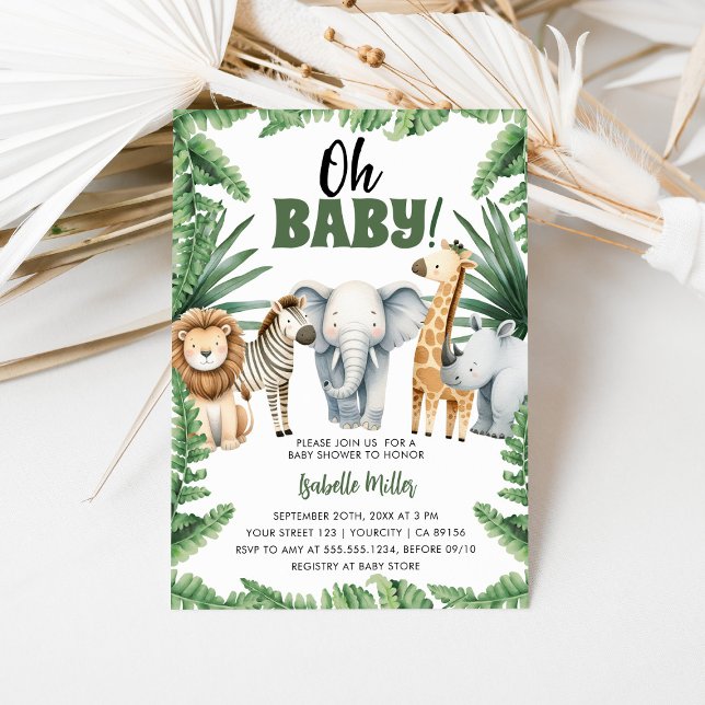 Invitation Baby shower Safari (Safari Baby Shower Invitation)