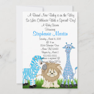 Invitation Baby shower Safari