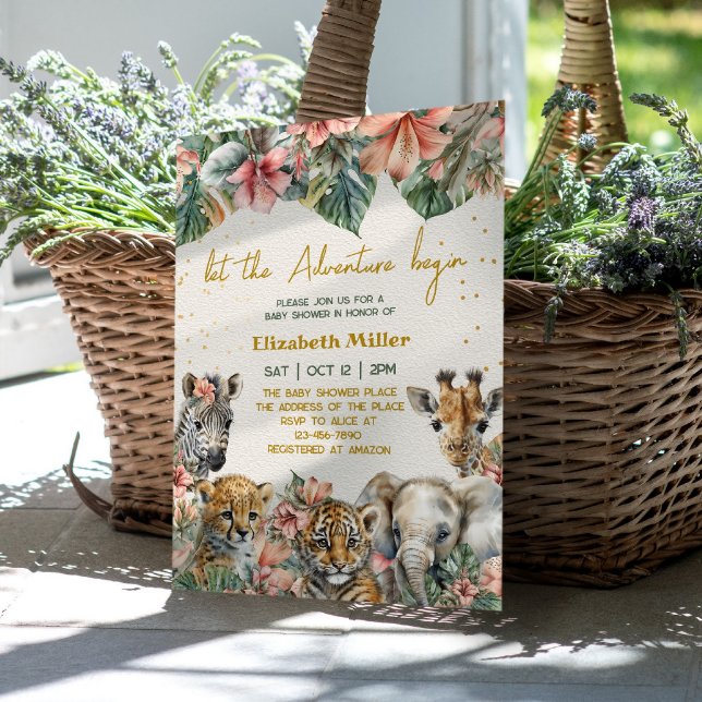 Invitation Baby shower Safari Adventure (Créateur téléchargé)