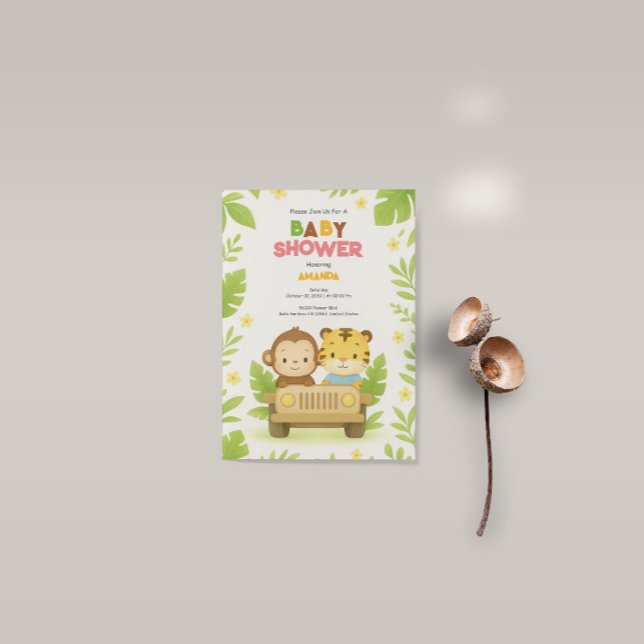 Invitation Baby shower Safari Adventure (Créateur téléchargé)