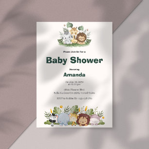Invitation Baby shower Safari animal