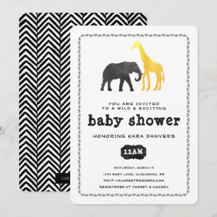 Invitation Baby shower Safari animal