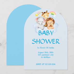 INVITATION BABY SHOWER SAFARI ANIMAUX