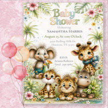 Baby Shower Safari Animaux de la Jungle