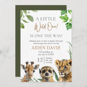 Invitation Baby shower Safari Baby Animals
