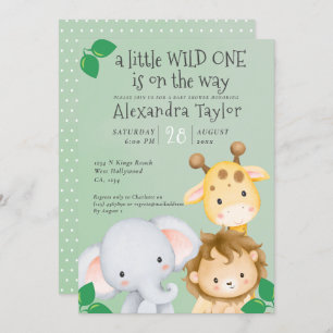 Invitation Baby shower Safari Cute Personnalisé