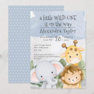 Invitation Baby shower Safari Cute Personnalisé