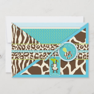Invitation Baby shower Safari de Boy Monkey Jungle