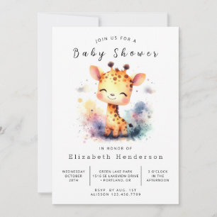 Invitation Baby shower Safari Editable Giraffe