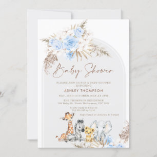 Invitation Baby shower Safari Floral Boho Arch