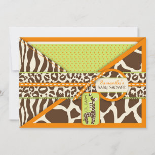 Invitation Baby shower Safari Giraffe