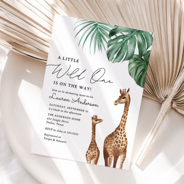 Invitation Baby shower Safari Giraffe (Créateur téléchargé)