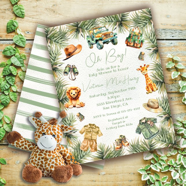 Invitation Baby shower Safari Jungle (Créateur téléchargé)