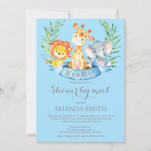 Invitation Baby shower Safari Jungle Boy par mail