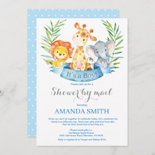 Invitation Baby shower Safari Jungle Boy par mail
