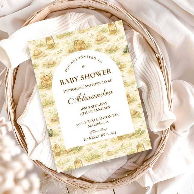 Invitation Baby Shower Safari Jungle Mignon (Créateur téléchargé)
