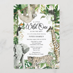 Invitation Baby shower Safari Leopard Little Wild One